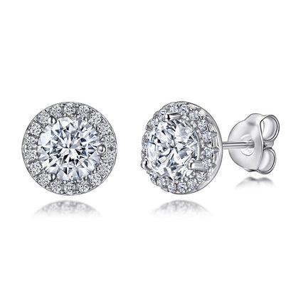 925 Sterling Silver Round Birthstone Stud Earrings – Zodiac-Inspired Zircon Jewelry Collection