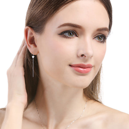 925 Sterling Silver Ruyi Symbol Earrings - 1.5g Minimalist Chinese Style Earrings for Women, Natural & Elegant