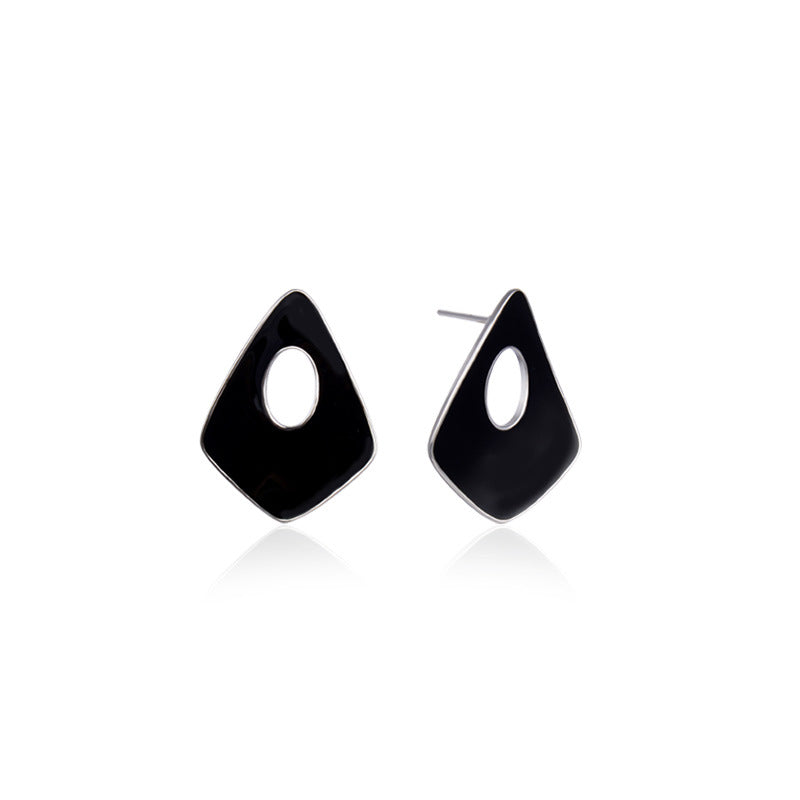 925 Sterling Silver Square Stud Earrings - Minimalist Geometric Office Earrings with Rubber Backs