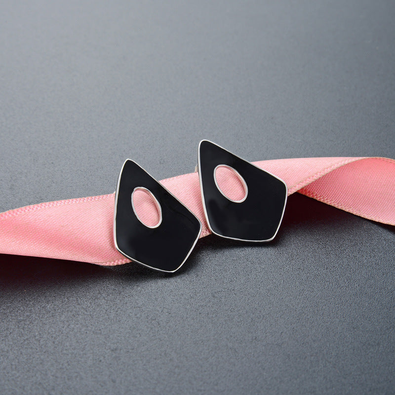 925 Sterling Silver Square Stud Earrings - Minimalist Geometric Office Earrings with Rubber Backs