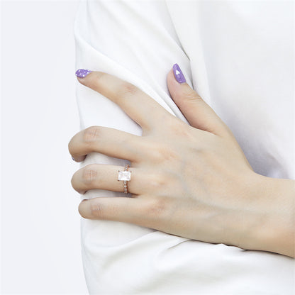 925 Sterling Silver Square Zircon Statement Ring – Modern Geometric Fashion Jewelry