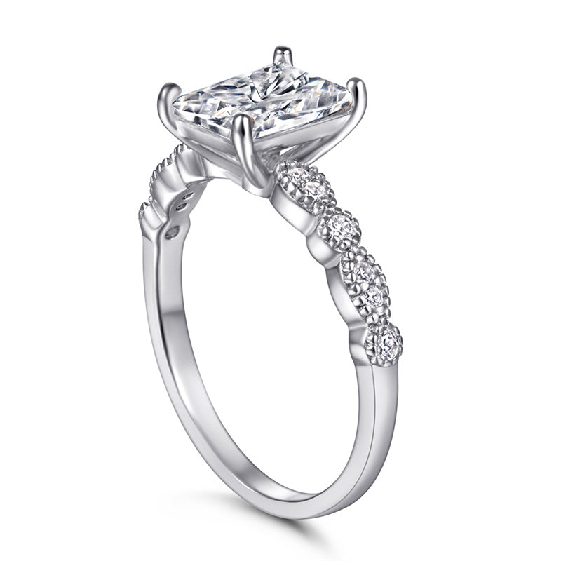 925 Sterling Silver Square Zircon Statement Ring – Modern Geometric Fashion Jewelry