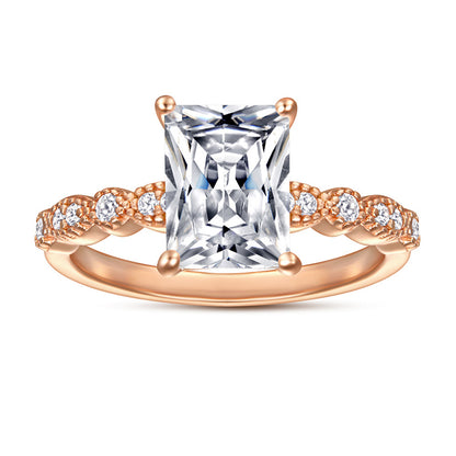 925 Sterling Silver Square Zircon Statement Ring – Modern Geometric Fashion Jewelry