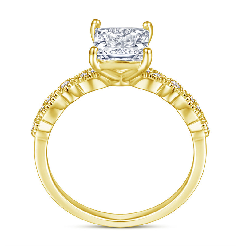 925 Sterling Silver Square Zircon Statement Ring – Modern Geometric Fashion Jewelry