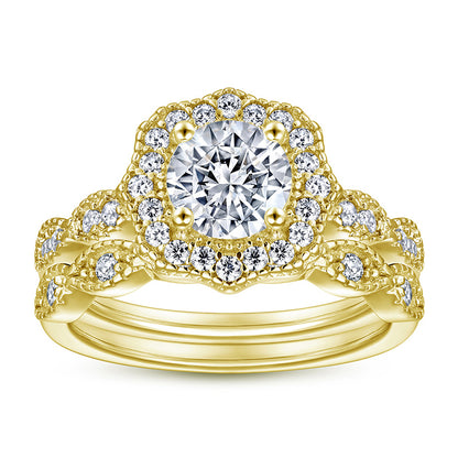 925 Sterling Silver Stackable Zircon Ring Set – Modern Geometric Wedding Jewelry