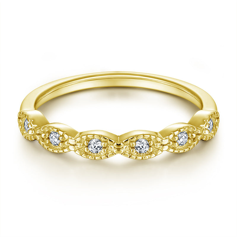 925 Sterling Silver Stackable Zircon Ring Set – Modern Geometric Wedding Jewelry