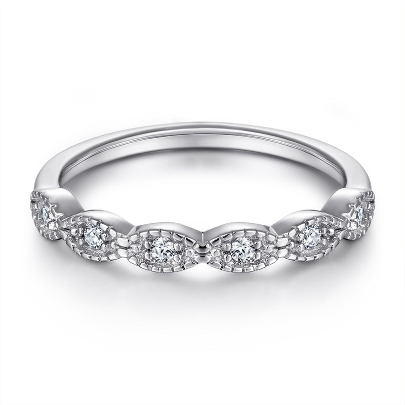 925 Sterling Silver Stackable Zircon Ring Set – Modern Geometric Wedding Jewelry