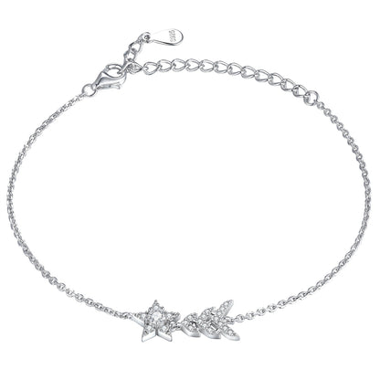 925 Sterling Silver Star Bracelet - Celestial Geometric Jewelry