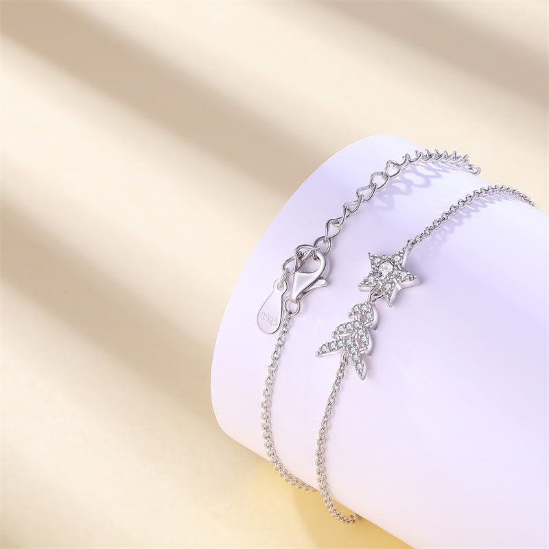 925 Sterling Silver Star Bracelet - Celestial Geometric Jewelry