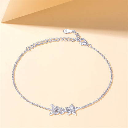 925 Sterling Silver Star Bracelet - Celestial Geometric Jewelry