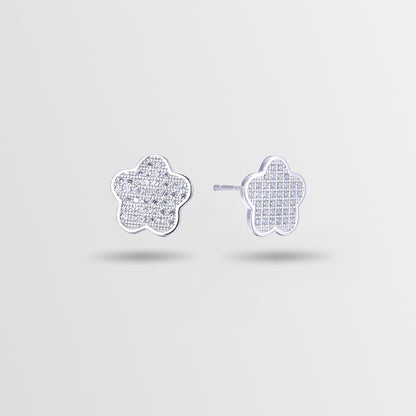 925 Sterling Silver Star Stud Earrings - Korean Style Cubic Zirconia Geometric Earrings with Plastic Stoppers