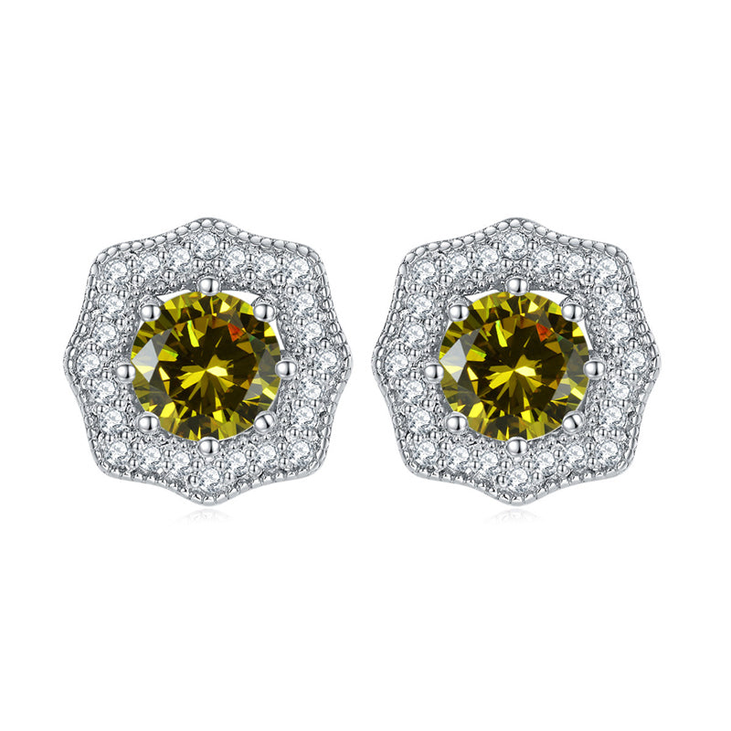 925 Sterling Silver Star & Floral Stud Earrings – Sweet Birthstone Collection
