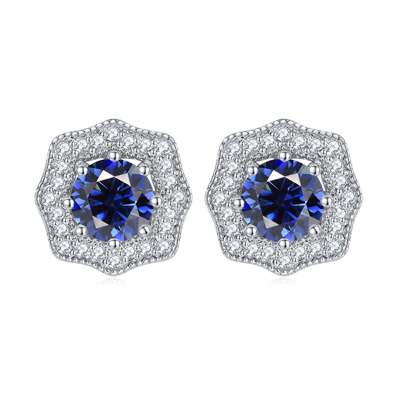 925 Sterling Silver Star & Floral Stud Earrings – Sweet Birthstone Collection