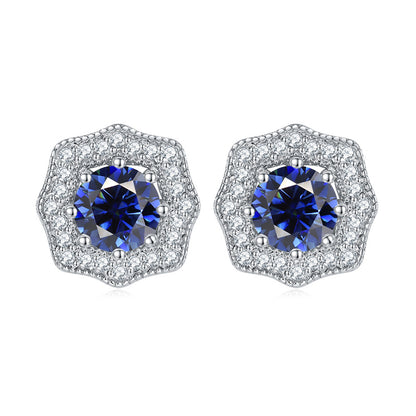 925 Sterling Silver Star & Floral Stud Earrings – Sweet Birthstone Collection