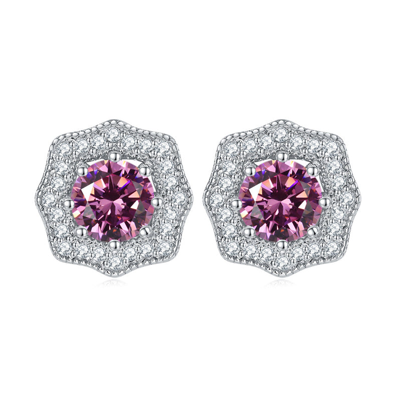 925 Sterling Silver Star & Floral Stud Earrings – Sweet Birthstone Collection