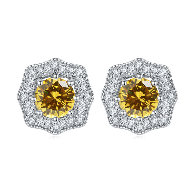 925 Sterling Silver Star & Floral Stud Earrings – Sweet Birthstone Collection
