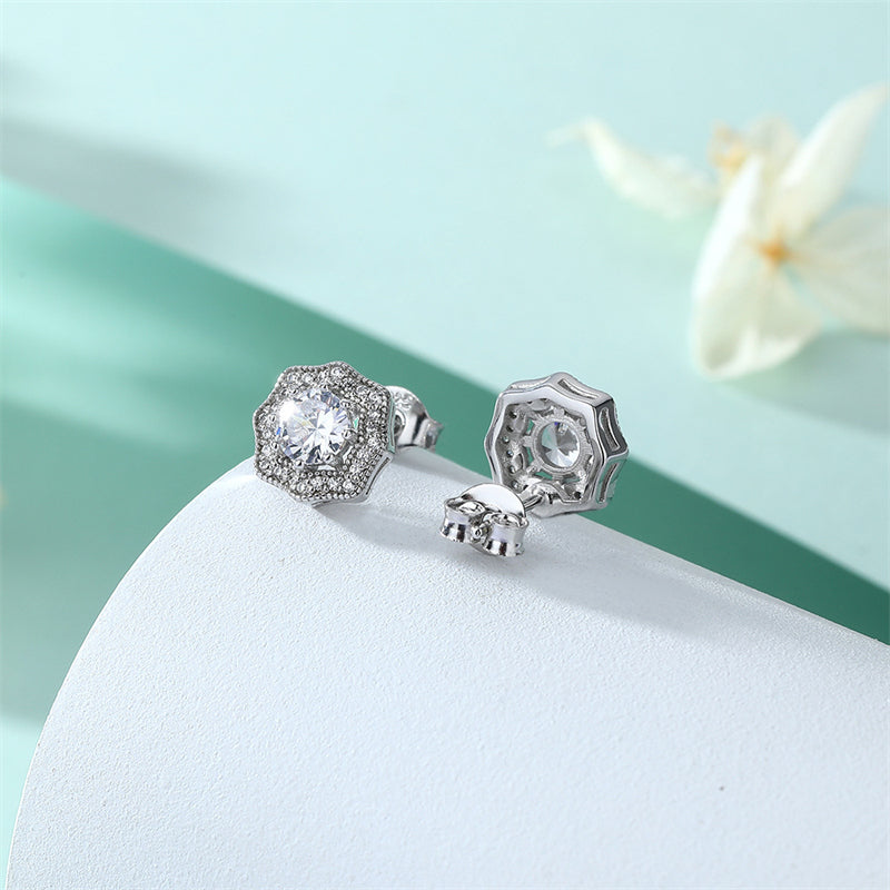 925 Sterling Silver Star & Floral Stud Earrings – Sweet Birthstone Collection