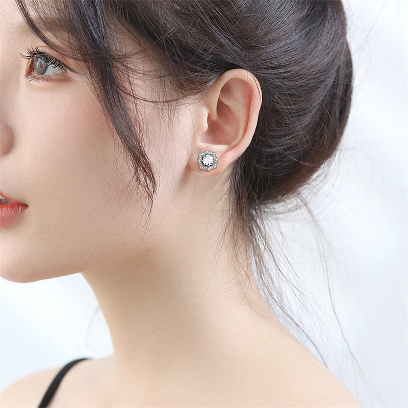 925 Sterling Silver Star & Floral Stud Earrings – Sweet Birthstone Collection