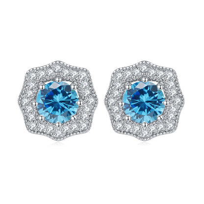 925 Sterling Silver Star & Floral Stud Earrings – Sweet Birthstone Collection