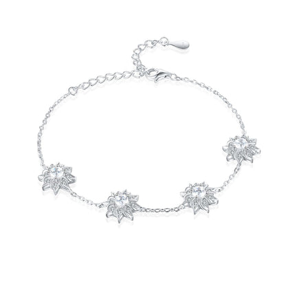 925 Sterling Silver Sun & Star Bracelet - Celestial Inspired Jewelry