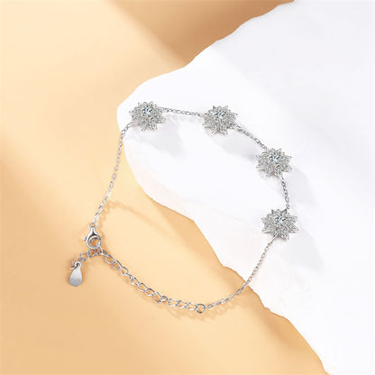 925 Sterling Silver Sun & Star Bracelet - Celestial Inspired Jewelry