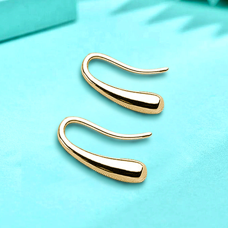 925 Sterling Silver Teardrop Earrings - White Gold & Yellow Gold Plated Korean Style Dainty Jewelry for Women