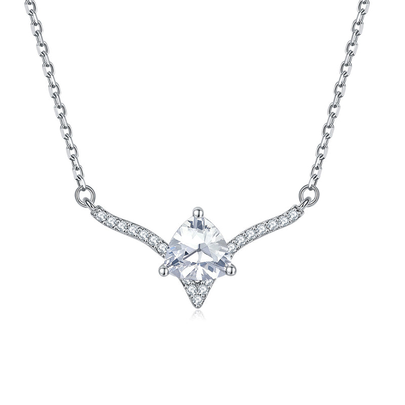 925 Sterling Silver Triangle Deer Pendant Necklace - "One Deer with You" Romantic Jewelry