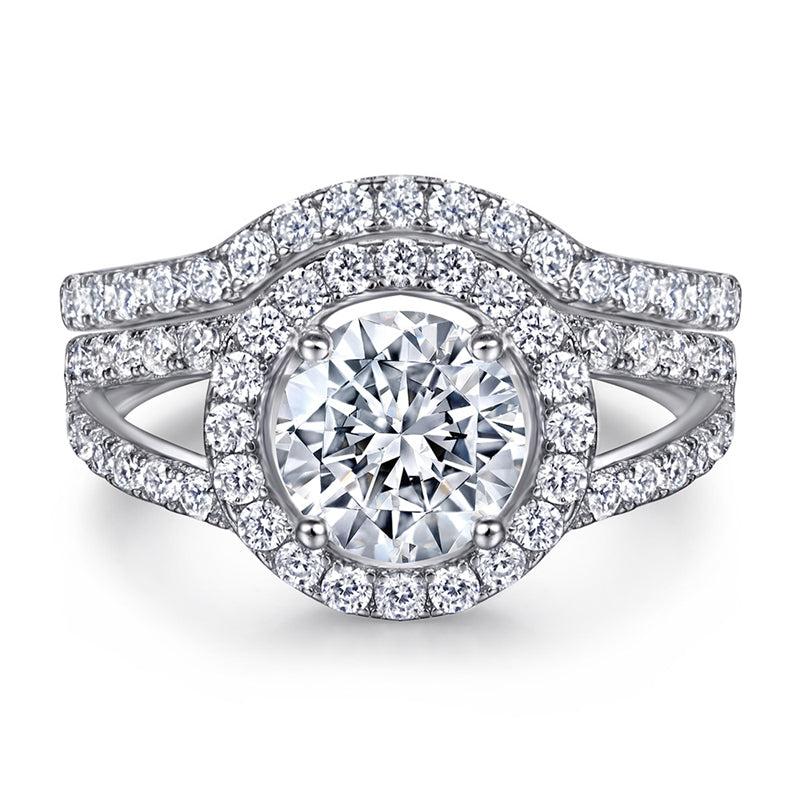 925 Sterling Silver Vintage Ring Set – Classic Two-Piece Wedding Band Collection
