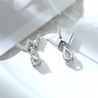 925 Sterling Silver W Letter Earrings for Women Elegant Tassel Dangle Earrings with Zircon Accents White Gold Plated
