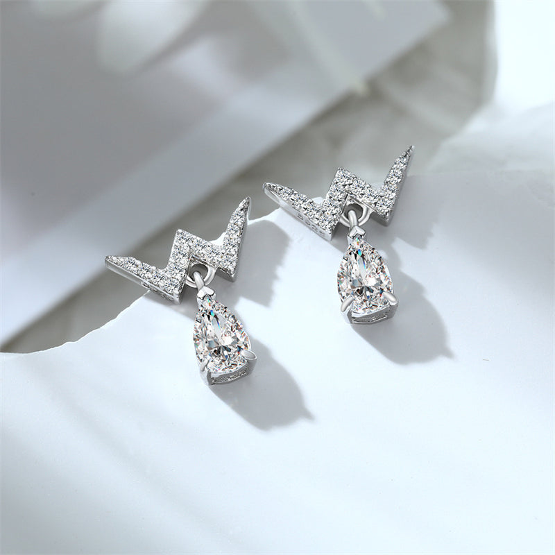 925 Sterling Silver W Letter Earrings for Women Elegant Tassel Dangle Earrings with Zircon Accents White Gold Plated