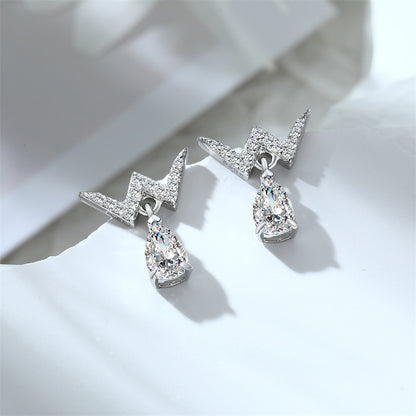 925 Sterling Silver W Letter Earrings for Women Elegant Tassel Dangle Earrings with Zircon Accents White Gold Plated