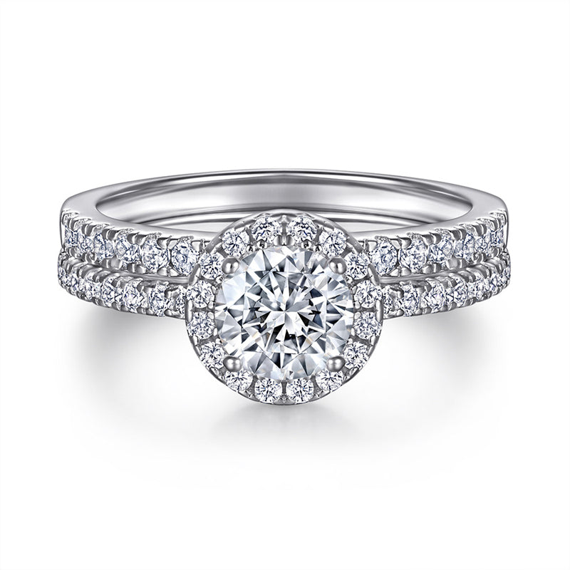 925 Sterling Silver Wedding Ring Set – Elegant Zircon Bridal Jewelry Collection