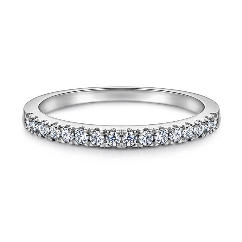 925 Sterling Silver Wedding Ring Set – Elegant Zircon Bridal Jewelry Collection