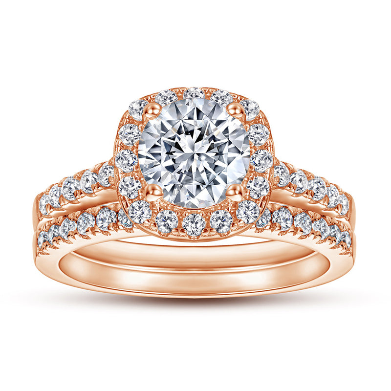 925 Sterling Silver Wedding Ring Set – Elegant Zircon Stackable Band Collection