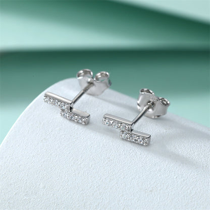 925 Sterling Silver Z Letter Stud Earrings for Women Elegant Full Zircon Alphabet Jewelry White Gold Plated