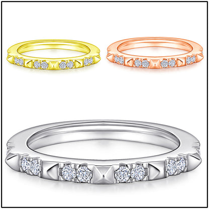 925 Sterling Silver Zirconia Ring - Classic Tarnish-Resistant Band in Rose Gold & More