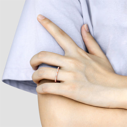 925 Sterling Silver Zirconia Ring - Classic Tarnish-Resistant Band in Rose Gold & More