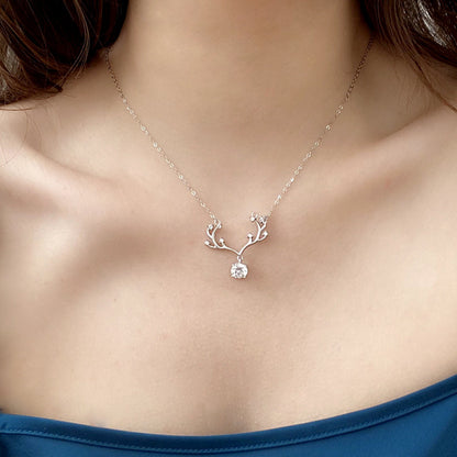 925 Sterling Silver Zodiac Animal Pendant Necklace with 1ct Moissanite Micro-Pavé Cross Chain Women's Jewelry