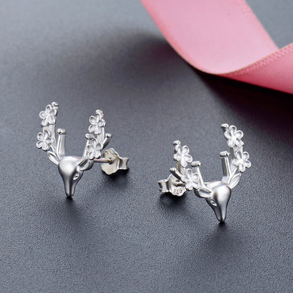 925 Sterling Silver Zodiac Animal Stud Earrings - Korean Style Cute Animal Earrings with Plastic Backs