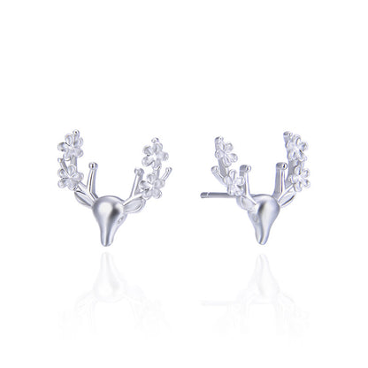 925 Sterling Silver Zodiac Animal Stud Earrings - Korean Style Cute Animal Earrings with Plastic Backs
