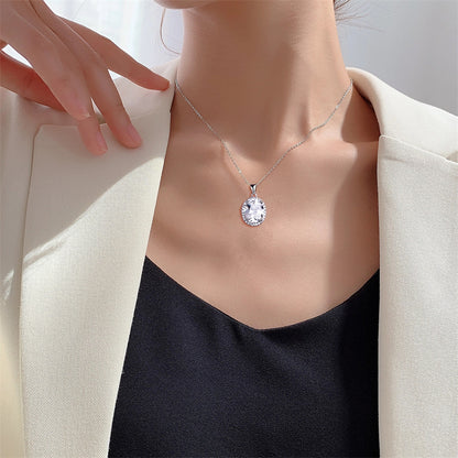 925 Sterling Silver Zodiac Birthstone Necklace - Modern Round Pendant