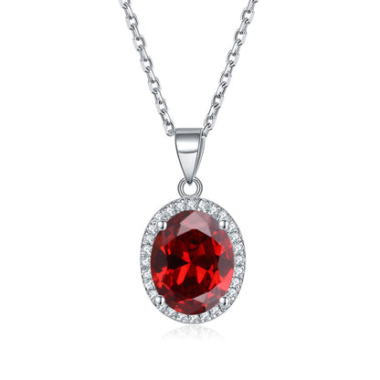 925 Sterling Silver Zodiac Birthstone Necklace - Modern Round Pendant