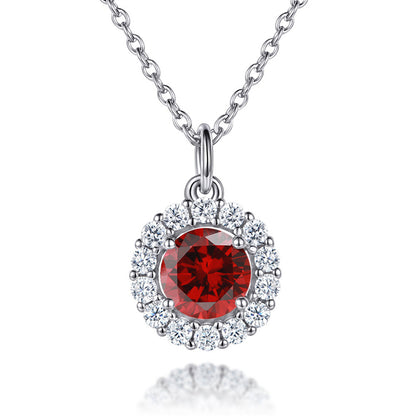 925 Sterling Silver Zodiac Birthstone Necklace - Rose Gold Plated Geometric Pendant