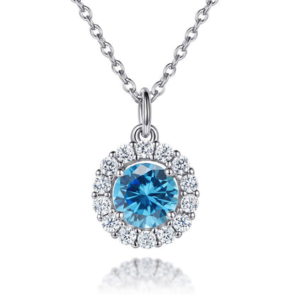 925 Sterling Silver Zodiac Birthstone Necklace - Rose Gold Plated Geometric Pendant