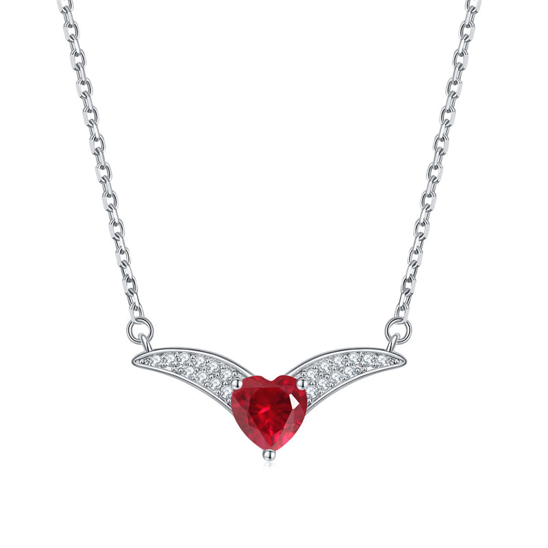 925 Sterling Silver Zodiac Heart Pendant Necklace - Elegant V-Collarbone Chain