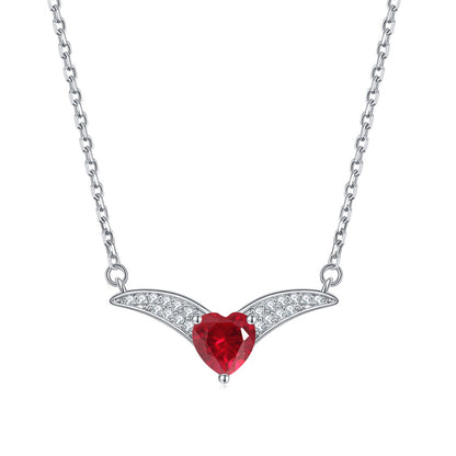 925 Sterling Silver Zodiac Heart Pendant Necklace - Elegant V-Collarbone Chain