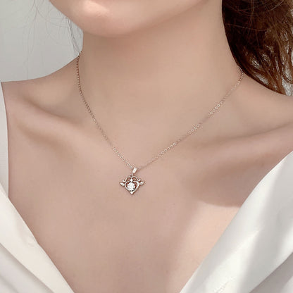 925 Sterling Silver Zodiac Pendant Necklace with 0.5ct Moissanite Cross Chain Cupid Arrow Design Business Casual Jewelry