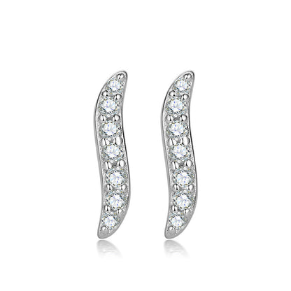925 Sterling Silver 'S' Letter Stud Earrings – Elegant Alphabet Zircon Initial Jewelry
