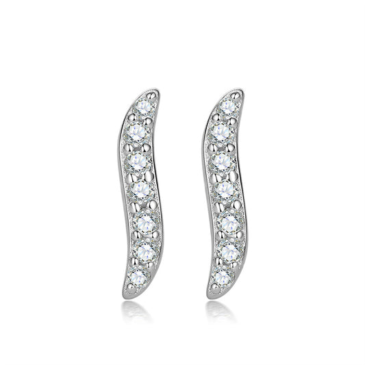 925 Sterling Silver 'S' Letter Stud Earrings – Elegant Alphabet Zircon Initial Jewelry