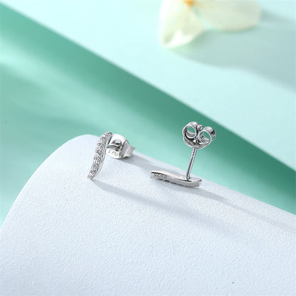 925 Sterling Silver 'S' Letter Stud Earrings – Elegant Alphabet Zircon Initial Jewelry